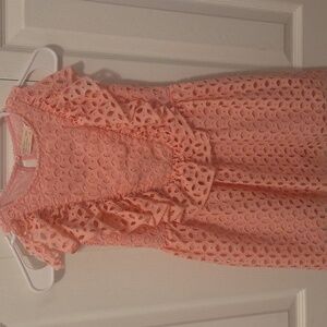 Zara Girls Pink Eyelet Dress